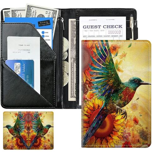 Rainbow Goth Bats Cute Server Books for Waitress, Waiter Book Server Wallet with Zipper Money Pocket, 5 * 8 Waitress Ticket Book Holder Restaurant Waitstaff Organizer with Pen Holder Fit in Saudi Arabia