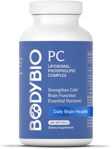 BodyBio PC - Phosphatidylcholine for Brain Health, Mental Clarity, Cognitive Function, Cellular Repair & Healthy Aging, Phospholipid Complex Supplement for Gentle Daily Detox in Kuwait