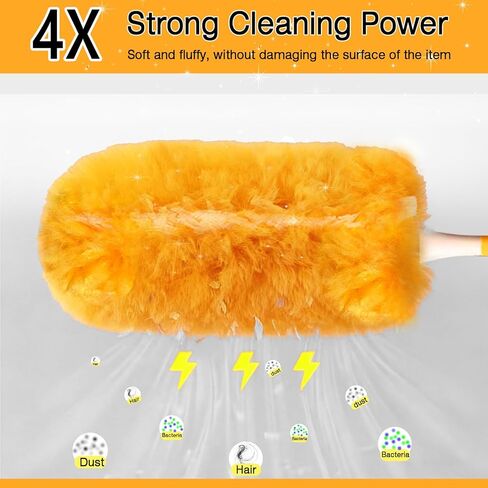 عبوات منفضة للاستعمال مرة واحدة فقط، مجموعة غبار ريش 360 شديدة التحمل لمروحة سقف ستائر الأثاث، عبوات من الألياف الدقيقة قابلة لإعادة الاستخدام متوافقة مع مقبض سويفر - 25 عبوة (المقبض غير متضمن) in Kuwait