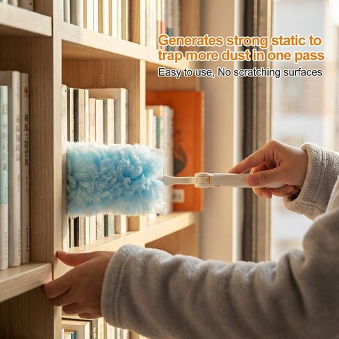 50 Count Heavy Duty Duster Refills for Swiffer Duster, Multisurface 360 Dusters Replacements with 3 ft Extended Handle, Unscented Disposable Dusters for Cleaning Home, Blinds, Ceiling Fans, Furniture in Saudi Arabia
