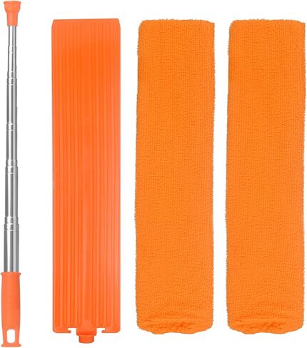Retractable Gap Dust Cleaner Brush with Long Handle 30 to 100 inches, Cleaning Tools with 2 Microfiber Dusting Cloths, Extendable Duster for Cleaning Under Refrigerator Sofa Couch Bed Furniture in Saudi Arabia