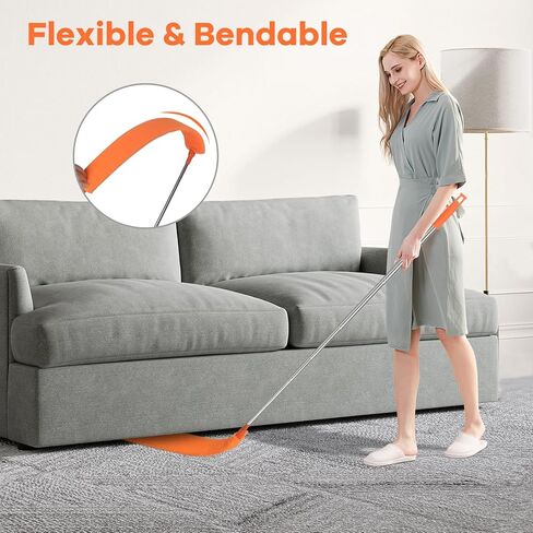 Retractable Gap Dust Cleaner Brush with Long Handle 30 to 100 inches, Cleaning Tools with 2 Microfiber Dusting Cloths, Extendable Duster for Cleaning Under Refrigerator Sofa Couch Bed Furniture in Saudi Arabia