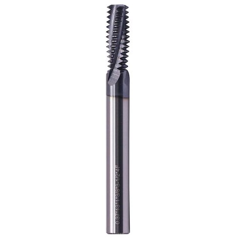 1/2-13 Solid Carbide Thread end Mill - AlCrN Coated, 4 Helical Flute-.370" Cutting Diameter, 13 Pitch Length of Cut(1.00), 3/8" Shank Diameter, 3-1/2" Overall Length in Saudi Arabia