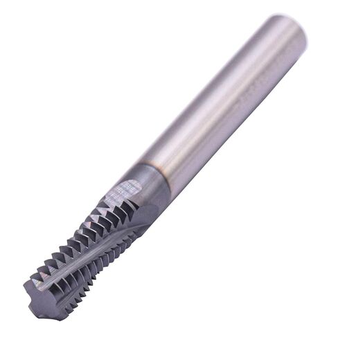 1/2-13 Solid Carbide Thread end Mill - AlCrN Coated, 4 Helical Flute-.370" Cutting Diameter, 13 Pitch Length of Cut(1.00), 3/8" Shank Diameter, 3-1/2" Overall Length in Saudi Arabia