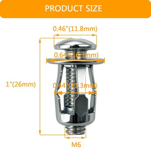 M6 x 1" Hollow Wall Anchors for Drywall, Heavy Duty Hollow Door Anchors - 20 Pack in Saudi Arabia