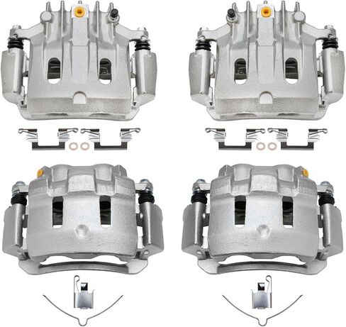 Detroit Axle - 4pc Brake Calipers for 2000-2005 Ford Excursion 2000-2004 Ford F-250 F-350 Super Duty Disc Brake Calipers w/Brackets 2001 2002 2003 Front and Rear Replacement in Saudi Arabia