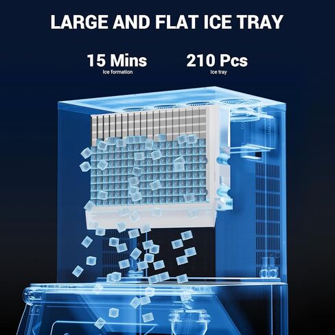 Commercial Ice Maker Head 650 LBS/24h, 210 Ice Cubes Ready in 8-15 min, Self-Cleaning Stainless Steel, for Restaurant Hotel - Head Only in Kuwait