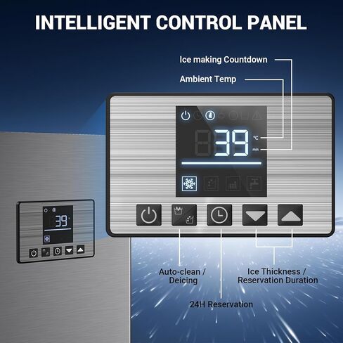 Commercial Ice Maker Head 650 LBS/24h, 210 Ice Cubes Ready in 8-15 min, Self-Cleaning Stainless Steel, for Restaurant Hotel - Head Only in Kuwait