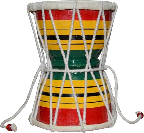 Handmade Wooden Damaru Drum – 3 Inch Classical Indian Folk Damaru | Traditional Hindu Percussion Instrument for Puja, Meditation & Decoration | Decorative Collectible Showpiece in Saudi Arabia