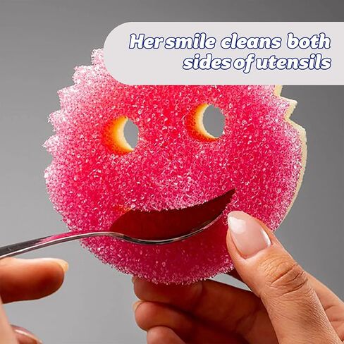 إسفنجة/مقشر تغيير الملمس ثنائي الجوانب من Scrub Daddy - جانب إسفنجة فائقة الامتصاص - Scrub Mommy (وردي) - عدد 1 in Saudi Arabia