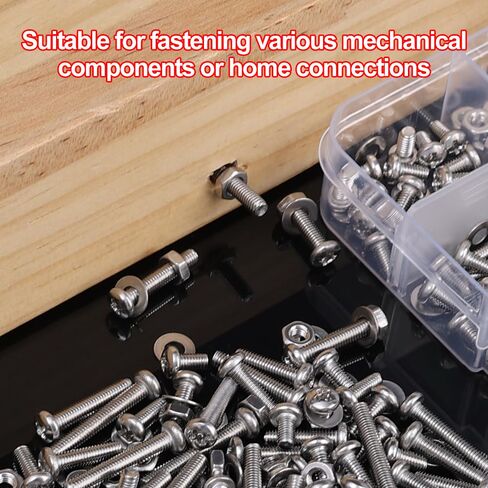 320PCS M3 Hexagon Socket Screw and Nut Set Crosshead Stainless Steel Screw DIY Home Furniture Fasteners in Saudi Arabia
