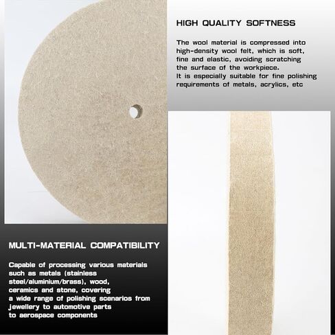 Wool Buffing Wheel 5/8 Inch Arbor Hole Wool Felt Polishing Wheel for Stainless Steel Metal Fits Bench & Die Grinder in Saudi Arabia