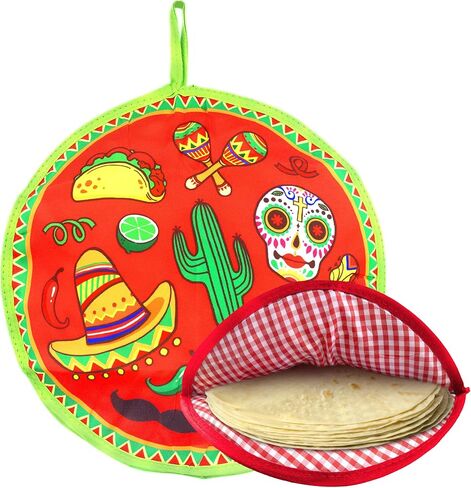 ZKOO 12" Tortilla Warmer Pouch, Insulated Tortillas Pouch for Tortillas, Tacos, Naan, Pizza Rolls, Microwavable Fabric Bag, Tortilla Warmer Keeps Food Warm for Up to 1 Hour (Yellow) in Kuwait