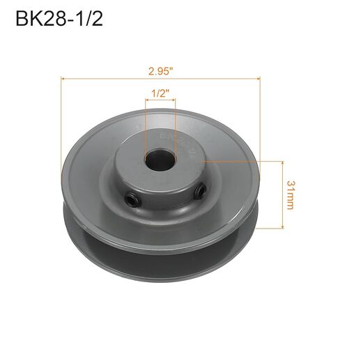 uxcell BK28-1/2 حزام على شكل حرف V، 1/2 بوصة تتحمل 2.95 بوصة OD، حزام ويب ذو أخدود واحد، حزام بالملل إلى الحجم، حديد الزهر، قسم الحزام لحزام 3L أو B in Saudi Arabia