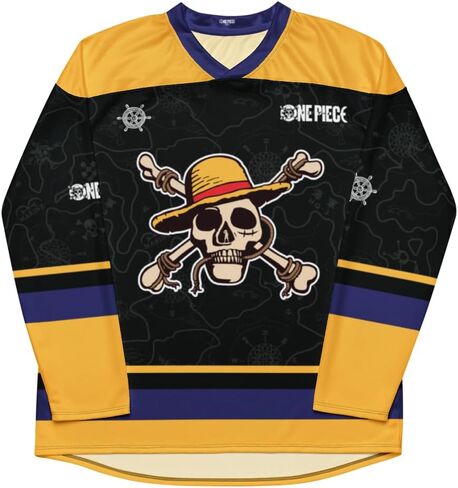 Netflix One Piece Straw Hat Pirates Hockey Jersey – Officially Licensed Pullover Athletic Jersey for Adults and Teens in Saudi Arabia