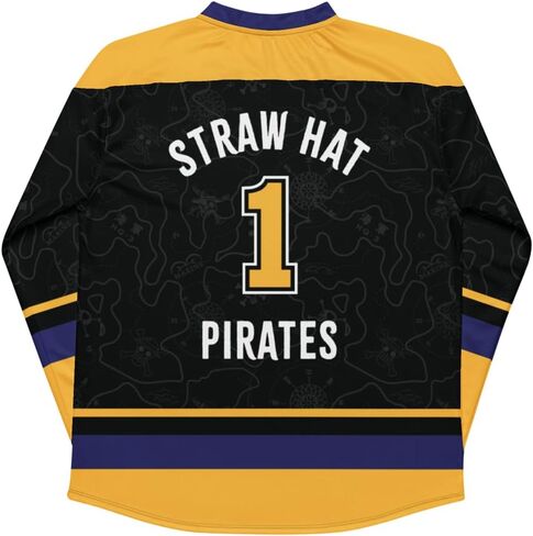 Netflix One Piece Straw Hat Pirates Hockey Jersey – Officially Licensed Pullover Athletic Jersey for Adults and Teens in Saudi Arabia