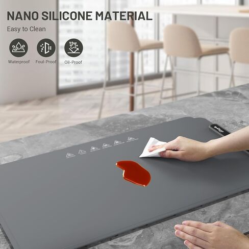 Food Warming Mat, Fast Heating Electric Warming Tray with 6 Level Temperature and 4 Hours Auto-Off, Nano Silicone Material, Full-Surface Heat, Food warmer mat for Buffet, Home Party, Dinner in Saudi Arabia