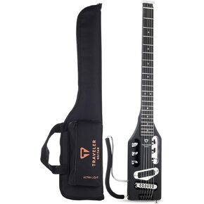 Traveler Guitar Ultra-Light Electric Guitar Matte Black Left-Handed Portable Electric with Removable Lap Rest Full 24 3/4" Scale Headless Guitar Custom Gig Bag Included in Kuwait