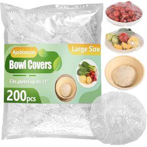 200pcs Bowl Covers Bread Proofing Reusable Large Shower Caps for Sourdough Bread Baking Rising Elastic Plastic Wrap for food Keep Food Fresh Outdoor Keeping Bags in Kuwait