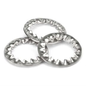 غسالات، غسالة مسطحة، غسالات قفل 50 قطعة غسالة مسننة، M2 إلى M24 304 حشية داخلية من الفولاذ المقاوم للصدأ (M10) in Kuwait