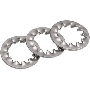 غسالات، غسالة مسطحة، غسالات قفل 50 قطعة من حشية الغسالة المسننة ذات الأسنان الداخلية، M3 إلى M10، زنك أبيض متعدد الأسنان مضاد للانزلاق (M3) in Kuwait