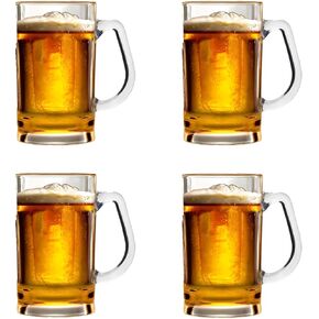 Lily's Home Set of 4 Unbreakable Classic Beer Mug 18.9oz each, Made of Shatterproof Plastic and Ideal for Indoor and Outdoor Use, Reusable in Kuwait