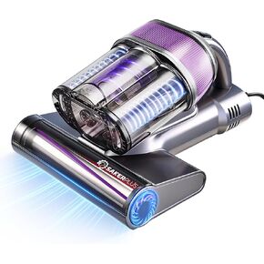 مكنسة كهربائية قوية للسرير من SakerPlus، مكنسة كهربائية للمرتبة 16 كيلو باسكال مع 36000 نبضة/الدقيقة و140 درجة فهرنهايت هواء دافئ، نظام إعصار 3 أكواب، شاشة ذكية، مكنسة كهربائية محمولة لشعر الحيوانات الأليفة على أريكة السرير in Kuwait