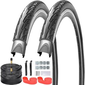 700x32C/35C/38C Foldable Road Bike Tires and Inner Tubes 2-Pack Schrader Valve 48mm with Repair Kit, Rim Strip, Tire Levers for Road Bicycle in Saudi Arabia