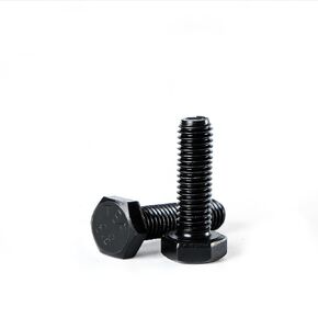 M10 x 20mm Hex Head Screws Bolts, 8.8 Grade Carbon Steel, Black Oxide Finish, Full Machine Thread, Right Hand External Hex Drive for Industrial & DIY, 10Pcs in Kuwait