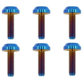 مسامير تيتانيوم M6X25mm، تصميم خفيف الوزن | مثالية للبيئات الرطبة/المالحة، مسامير سداسية M6 لفرجار فرامل الدراجات النارية وأنظمة فرامل الدراجات (6 قطع، أزرق محروق) in Kuwait