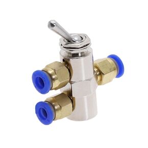 TAC2-4V Exhaust Valve 2 Position 5 Way Toggles Cylindrical Mechanical Air Pneumatic Valve Switch w Fiittings(with 6mm Fitting) in Kuwait