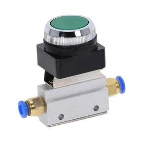 Mechanical Valve 1/8" Thread 2 Position 3 Way Green Flat Push Button Momentary Pneumatic Valve MOV-321PP(Red,4mm) in Kuwait