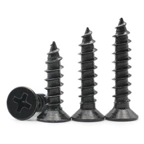 Black Carbon Steel M2.6 M3 5/6/7-16/22mm Cross Countersunk Flat Head Screw 100Pcs(6mm,M2.6 (100pcs)) in Kuwait