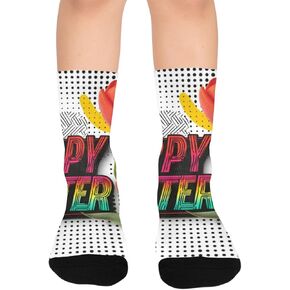 جوارب Pop Art لعيد الفصح للمشي لمسافات طويلة - جوارب شتوية حرارية سميكة دافئة للأطفال الصغار للأولاد والبنات للمدرسة، والارتداء اليومي والأنشطة الخارجية in Kuwait