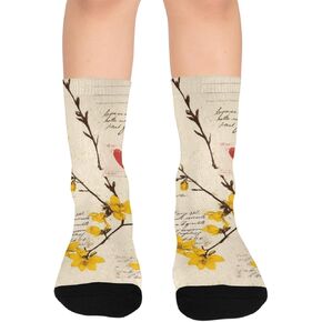 Ast Letter Bloom Flower Hiking Socks - Toddler Boys & Girls Warm Thick Thermal Winter Crew Socks for School, Daily Wear & Outdoor Activities in Kuwait