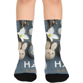 Wooden Egg Motif Hiking Socks - Toddler Boys & Girls Warm Thick Thermal Winter Crew Socks for School, Daily Wear & Outdoor Activities in Kuwait