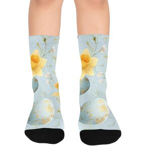 Daffodil Easter Egg Hiking Socks - Toddler Boys & Girls Warm Thick Thermal Winter Crew Socks for School, Daily Wear & Outdoor Activities in Kuwait