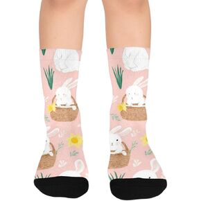 جوارب Bunny Basket Daffodil Pink للمشي لمسافات طويلة - جوارب شتوية حرارية سميكة دافئة للأولاد والبنات للمدرسة، والارتداء اليومي والأنشطة الخارجية in Kuwait