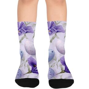 Purple Ink Iris Easter Hiking Socks - Toddler Boys & Girls Warm Thick Thermal Winter Crew Socks for School, Daily Wear & Outdoor Activities in Kuwait