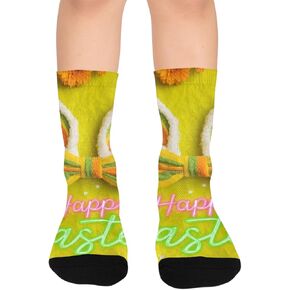 Minimal Rabbit Motif Hiking Socks - Toddler Boys & Girls Warm Thick Thermal Winter Crew Socks for School, Daily Wear & Outdoor Activities in Kuwait