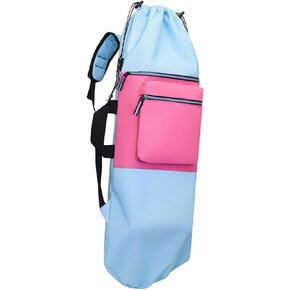 حقيبة ظهر لوح التزلج مع أشرطة قابلة للتعديل، حقيبة حمل طويلة متعددة الاستخدامات، إغلاق برباط للسفر والأنشطة الخارجية. in Kuwait