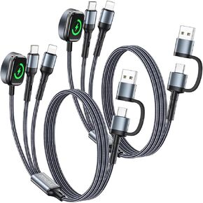 2 حزمة مطورة لشاحن ساعة Apple، شاحن iWatch اللاسلكي المغناطيسي شحن سريع كابل سفر لاسلكي 3.3FT متوافق مع iWatch Ultra/Series 9/8/7/6/SE/SE2/5/4/3/2/1 (أبيض) in Kuwait