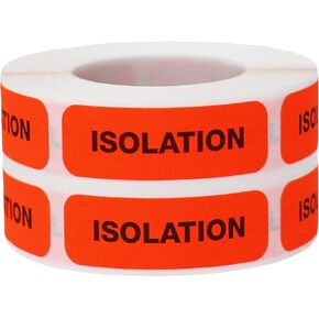 Isolation Medical Healthcare Labels, 0.5 x 1.5 Inch Rectangle, 500 Total Labels in Saudi Arabia