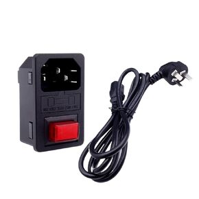 مفتاح زر ضغط أحمر، مقبس طاقة تيار متردد 15 أمبير مع مفتاح تأمين 3 النواة (مقبس 3 * 0.75 * 1.5 متر سلك طاقة) in Kuwait