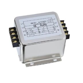 Three-Phase Filter 380v AC Anti-Interference Power Purification Terminal Block CW12C-20A with Zero line Terminal(CW12C-3A-S 005) in Kuwait