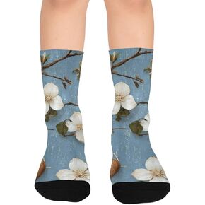 جوارب المشي لمسافات طويلة باللون الأزرق على شكل قلب ريفي - جوارب شتوية حرارية سميكة دافئة للأطفال الصغار للأولاد والبنات للمدرسة، والارتداء اليومي والأنشطة الخارجية in Kuwait