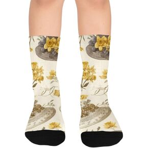 Buttercup Hat Yellow Hiking Socks - Toddler Boys & Girls Warm Thick Thermal Winter Crew Socks for School, Daily Wear & Outdoor Activities in Kuwait