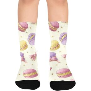 Sweet Macaron Art Hiking Socks - Toddler Boys & Girls Warm Thick Thermal Winter Crew Socks for School, Daily Wear & Outdoor Activities in Kuwait