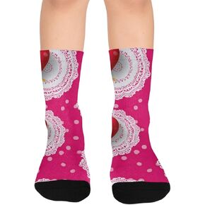 Lace Heart Dots Hiking Socks - Toddler Boys & Girls Warm Thick Thermal Winter Crew Socks for School, Daily Wear & Outdoor Activities in Kuwait