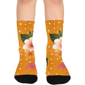 جوارب Hibiscus Heart Vibe للمشي لمسافات طويلة - جوارب شتوية سميكة دافئة للأولاد والبنات الصغار للمدرسة، والارتداء اليومي والأنشطة الخارجية in Kuwait